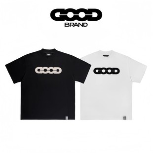 高级感发泡logo印花短袖 轻奢时尚 t恤宽松男女情侣 25ss GOODBRAND