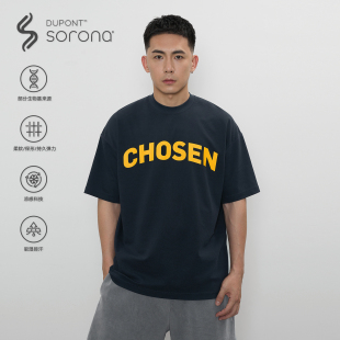 ONE印花短袖 TOPTIER 220g珠地布索罗娜凉感CHOSEN 24SS T恤男 BRO