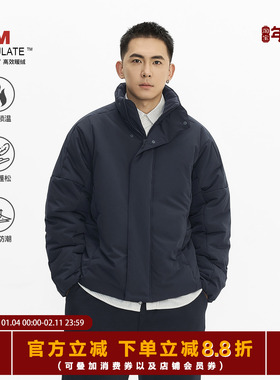 TOPTIER BRO 3M新雪丽棉极简结构剪裁立领棉服男冬季轻盈保暖外套