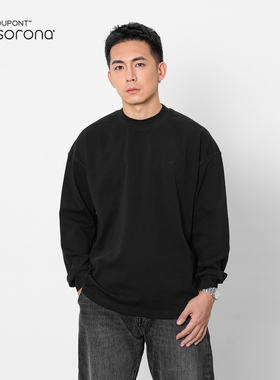 TOPTIER BRO 23AW 340g索罗娜抗菌长袖T恤男双层领基础百搭打底衫