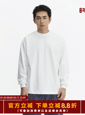 TOPTIER BRO 25AW 260g纯棉长袖T恤男基础款内搭舒适小领口打底衫