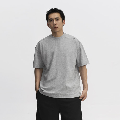 TOPTIERBRO结构剪裁小领口短袖