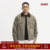 TOPTIER 外套 短宽双口袋工装 BRO 复古水洗做旧灯芯绒领夹克男秋季