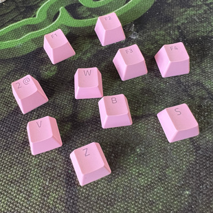 雷蛇黑寡妇V3粉晶幻彩机械键盘粉晶键帽配件