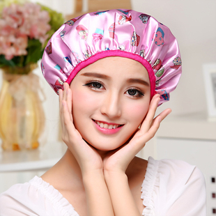 双层加厚防水浴帽厨房做饭炒菜防油头套沐浴洗澡的帽子可爱浴帽女