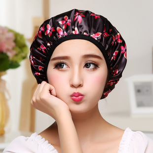 女士双层防水洗澡浴帽做饭用的帽子防油烟头套沐卫浴加厚浴帽包邮