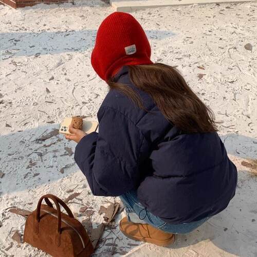 小红帽套头绑带保暖秋冬季复古