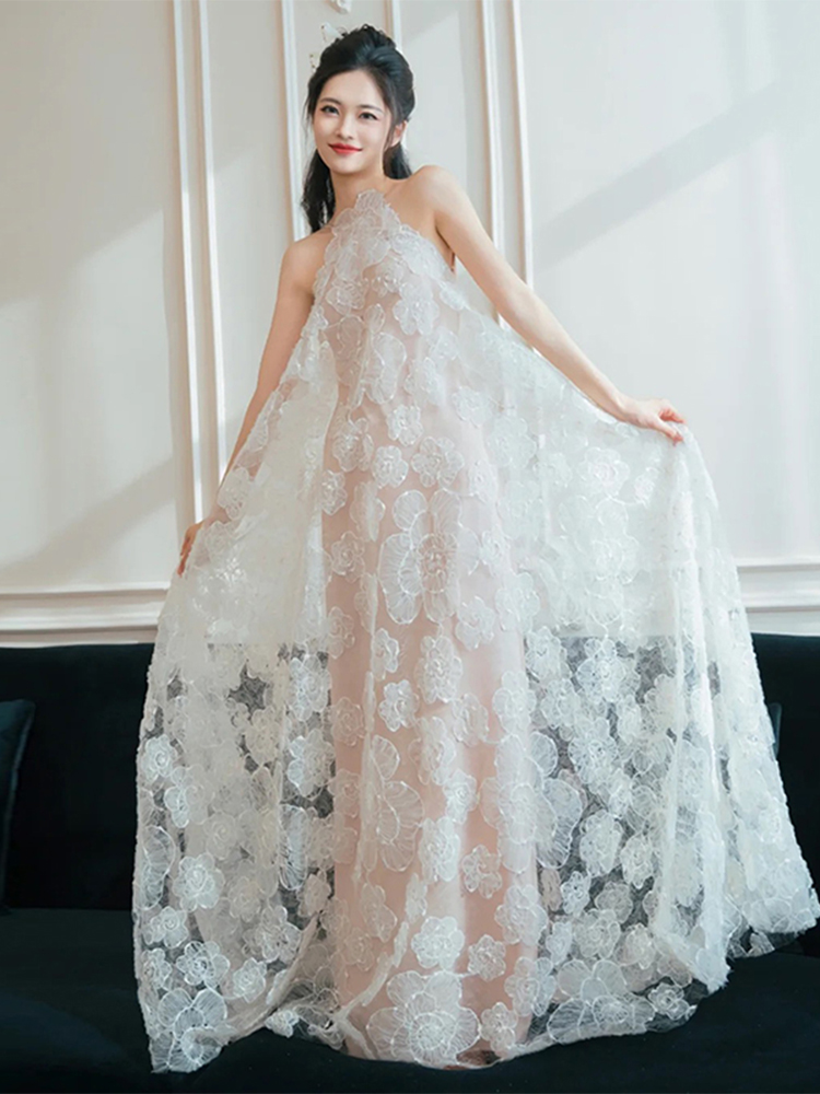 Lace Light Wedding Dress Super Xianson is out of the door, a simple hanging neck, a morning robe woman Lace Light Wedding Dress Super Xianson is out of the door, a simple hanging neck, a morning robe woman