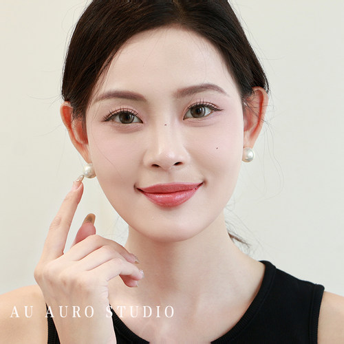 AURO精选天然爱迪生珍珠素钉