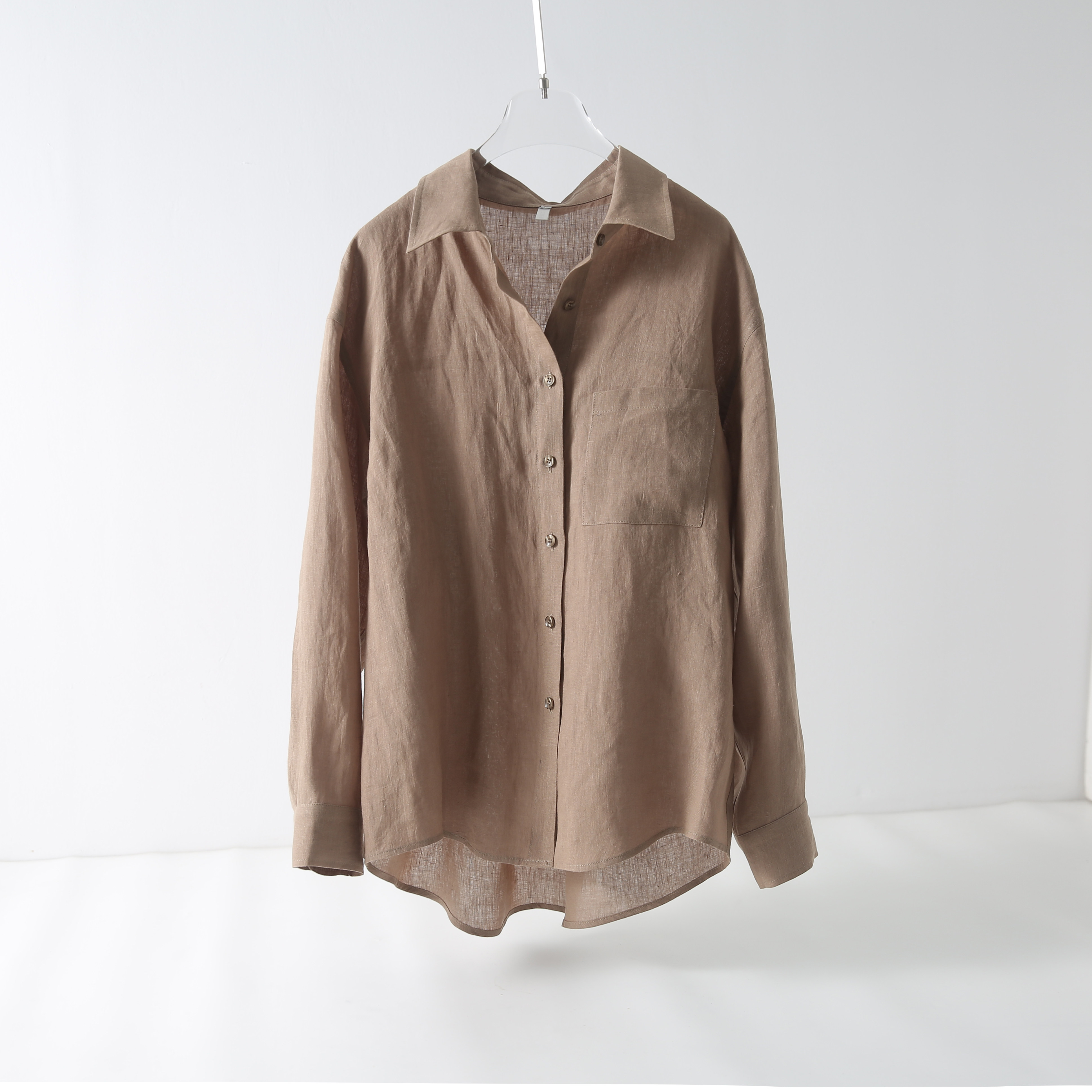 2025新款休闲户外大地复古风亚麻长袖衬衫设计感宽松遮肉百搭衬衣,女装/女士精品,衬衫,淘宝优惠券,粉丝福利购,淘宝优惠卷