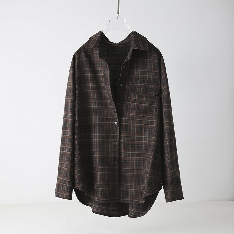 美拉德色系复古格纹衬衣