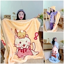 儿童午睡毯小学生午休毛毯婴儿包被外出披肩冬季加厚宝宝披风斗篷