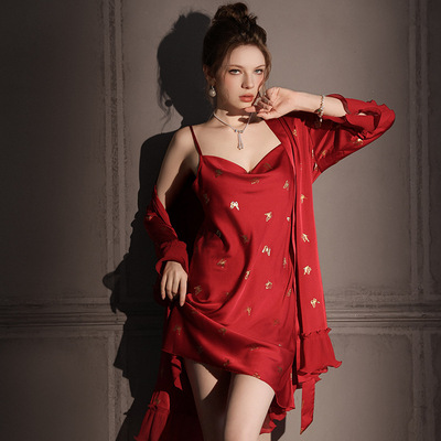 2026新款性感睡衣女春秋桑蚕丝