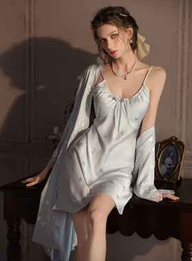 2025新款睡裙女春秋夏性感真丝薄款高级感纯欲风蕾丝吊带蚕丝睡衣