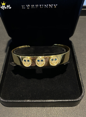 EYEFUNNY蓝眼睛18K黄金开口手镯