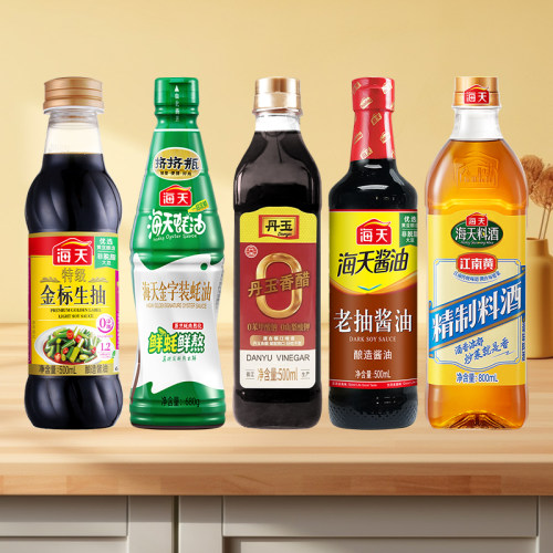 海天生抽老抽蚝油料酒香醋组合
