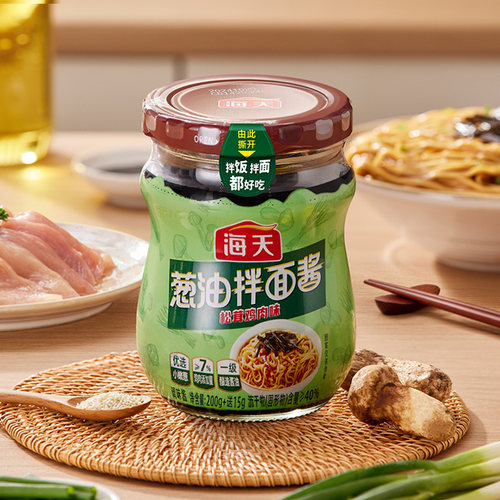 海天葱油拌面酱215g松茸鸡肉味