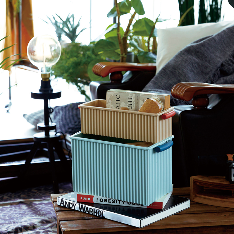 利快日本进口双耳收纳盒整理筐