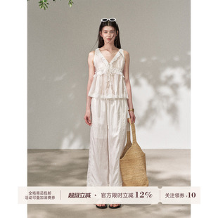 【现货】FUTURE BEATS 风旅铃兰 莱赛尔无袖吊带小衫蕾丝长裤
