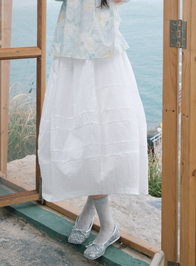 FUTURE BEATS 艺术系知性设计感不规则下摆花苞半身裙