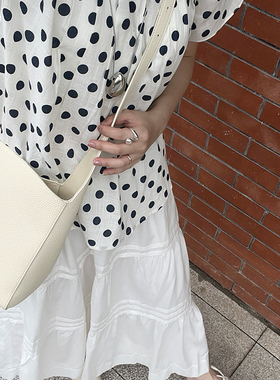 FUTURE BEATS 法式气质波点亚麻衬衫女士夏慵懒宽松休闲上衣