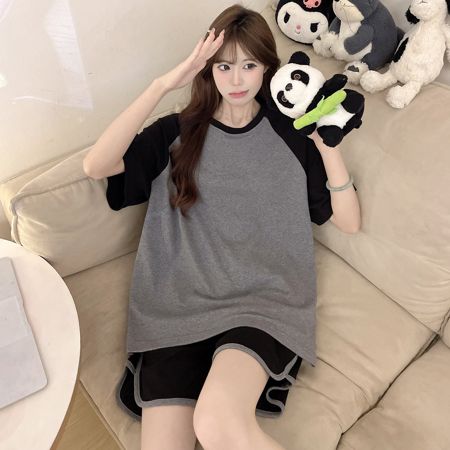 夏季睡衣女款纯棉短袖2026新款休闲运动大码胖mm可外穿少女家居服