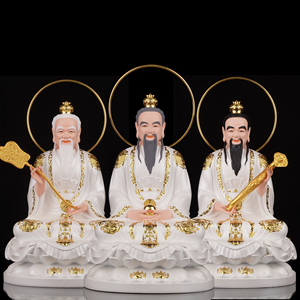 三清道祖神像摆件道德元始灵宝天尊太上老君树脂玻璃钢工艺品摆件