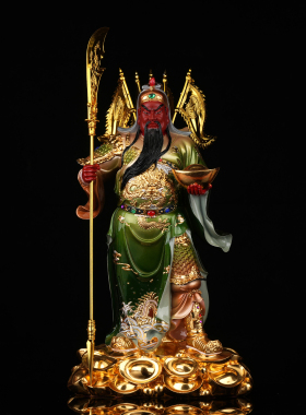 关公摆件客厅商铺立刀元宝剑指关公武财神关二爷家用神像树脂彩绘