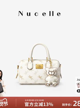 NU纽芝兰飞马波士顿包包女式2025新款手提圆筒包通勤单肩斜挎小包