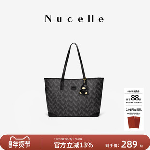 NU纽芝兰经典老花托特包2026新款大学生上课大容量通勤单肩女包