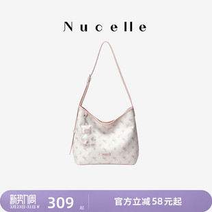 NU纽芝兰水桶包2026新款 飞马老花腋下包上班通勤HOBO包单肩斜挎包