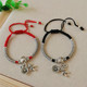 韩版 简约手工编织红绳好运脚链马上有钱花守护男女情侣平安本命年