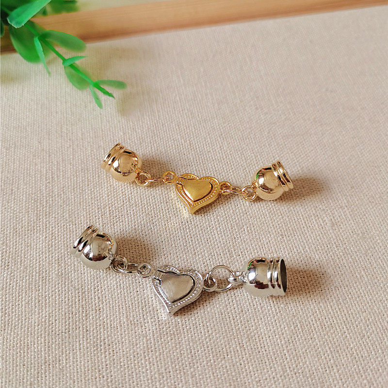 百搭立体桃心磁铁吸扣丝巾扣爱心连接扣小方巾领巾时尚收尾扣配件