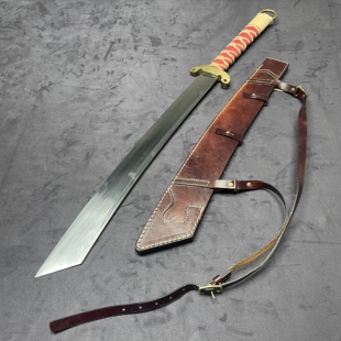 龙泉夏莊武备炮弹钢抗战大刀环首武术户外红军刀一体冷兵器未开刃