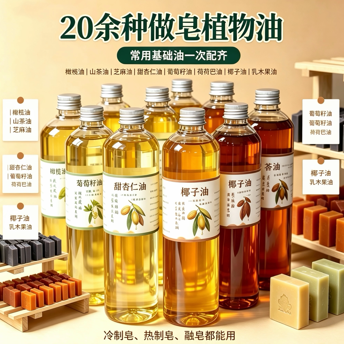 纯植物单方基础精油按摩刮痧稀释精油手工皂口红DIY护肤原料500ml