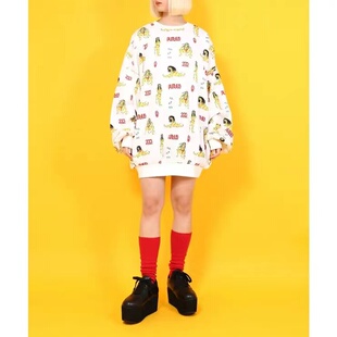 新款日单渡边直美 纯元 P 家加肥款插画师合作款老虎主题卫衣