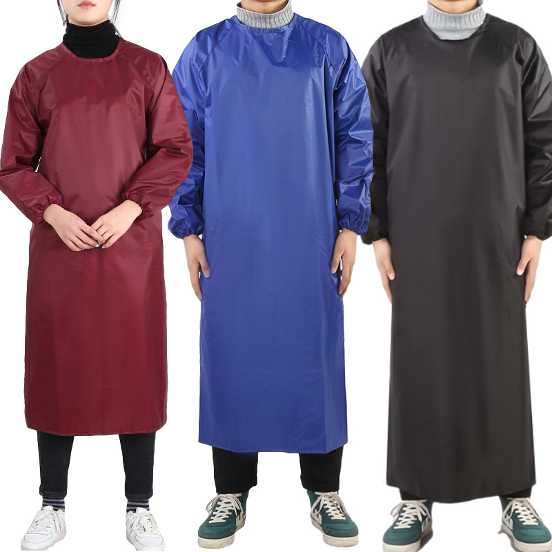 防水防油长袖围裙防水女