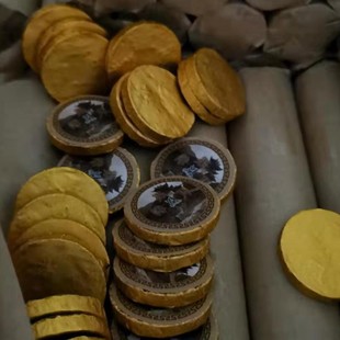 80片湖南黑茶渠江薄片金币茶陈天尖料陈年500g颗粒茶便携散装