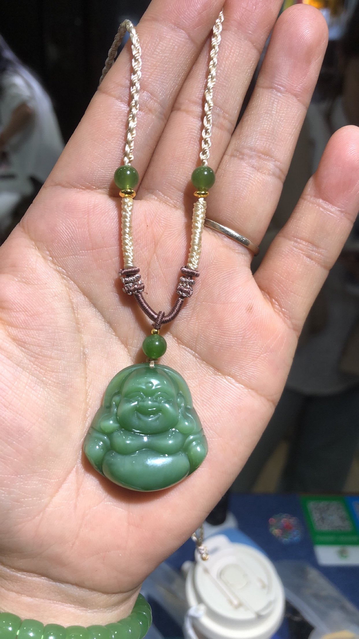 天然和田玉碧玉佛公吊坠