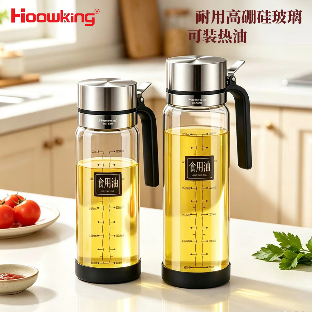 翻盖防漏高硼硅玻璃油壶图片