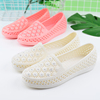 Sandal girl 2019 new pattern summer white Nurse shoes soft sole Baotou Crocs Hollow Flat bottom Beach shoes