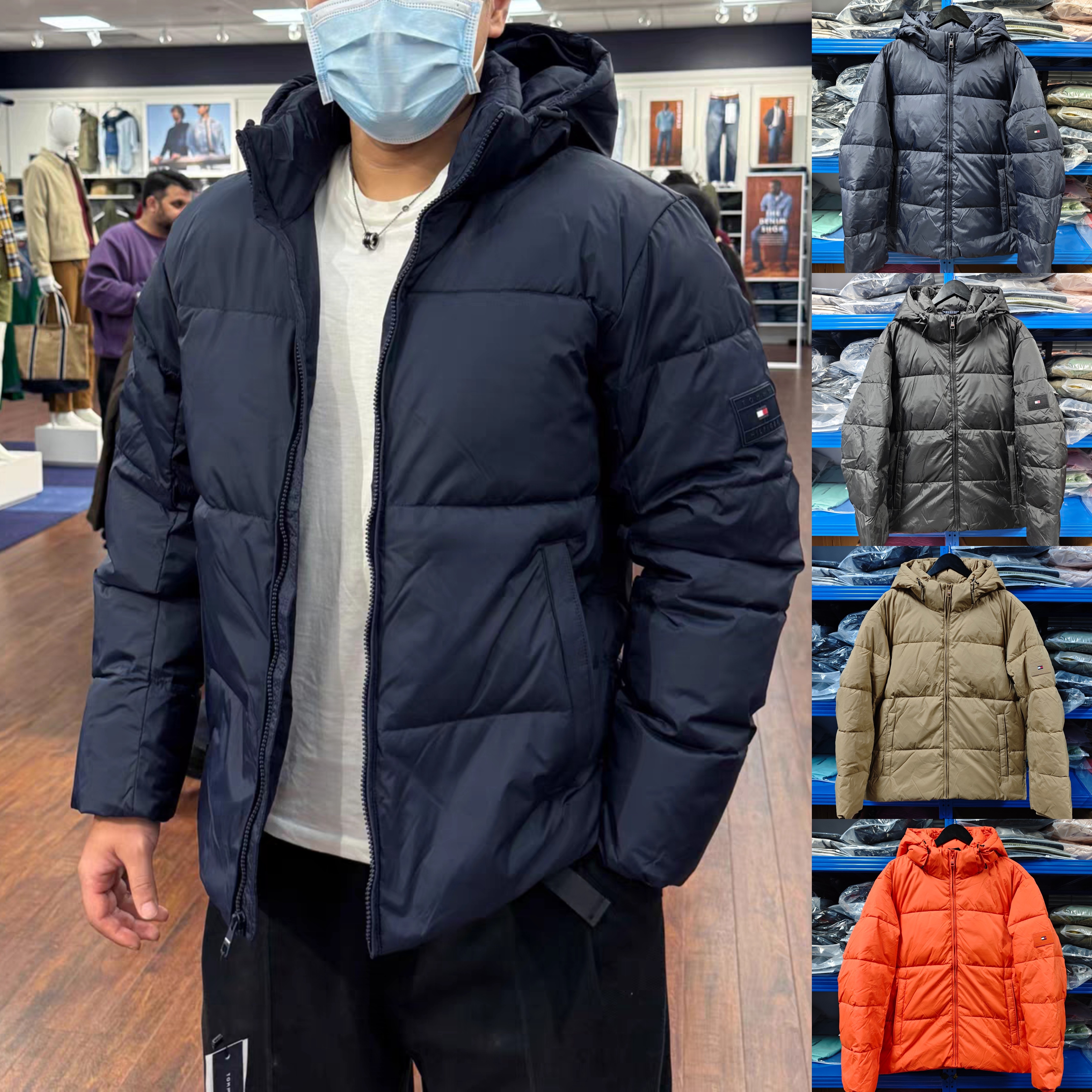厚出天际!正品TOMMY HILFIGER汤米男加厚保暖可拆卸帽棉服外套