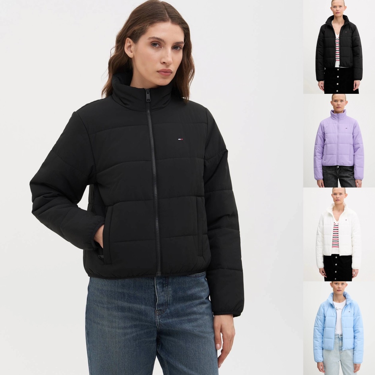 超飒！正品TOMMY25款美版高腰显腿长女款轻棉服立领棒球服外套,运动服/休闲服装,运动茄克/外套,淘宝优惠券,粉丝福利购,淘宝优惠卷