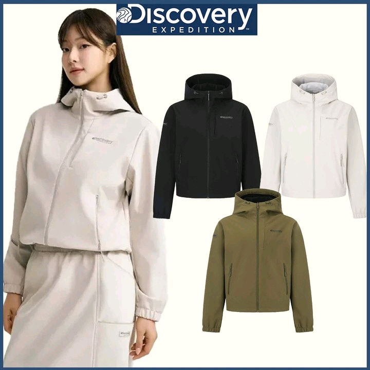 陈丽君同款！正品韩国Discovery山系运动防水连帽抓绒软壳冲锋衣