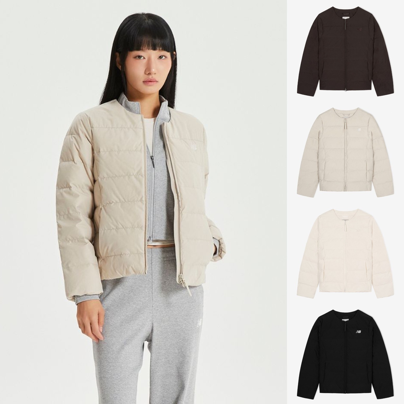 贱卖!正品NEW BALANCE韩国25女款U领轻量鸭绒羽绒服NBNPF4W022