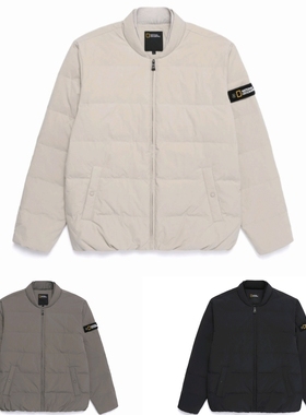 正品国家地理NG25新款男女防风防水纯色双层立领羽绒服外套夹克