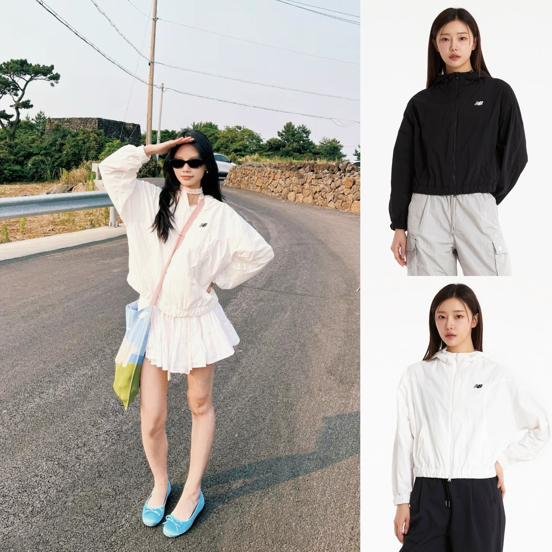 正品韩国New Balance/NB春夏女梭织防晒防风防水宽松轻薄外套夹克
