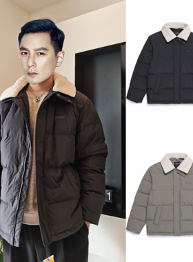 韩式欧巴！正品国家地理NG25款男女羊羔绒可拆卸领羽绒服外套夹克