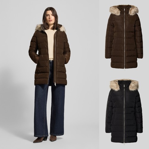 轻奢风！正品TOMMY HIFIGER 汤米26新款女修腰可拆卸毛领长羽绒服
