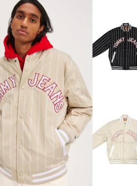 帅到没边！正品汤米Tommy Hilfiger专柜款条纹棒球服棉服飞行夹克